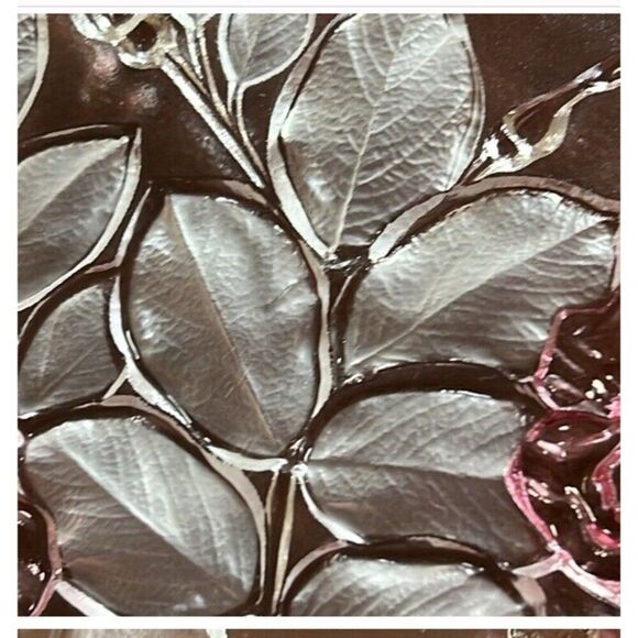 Mikasa Rosella Vintage Walther Crystal Cake Plate Floral Pink /Red Frosted 14” - Picture 6 of 8